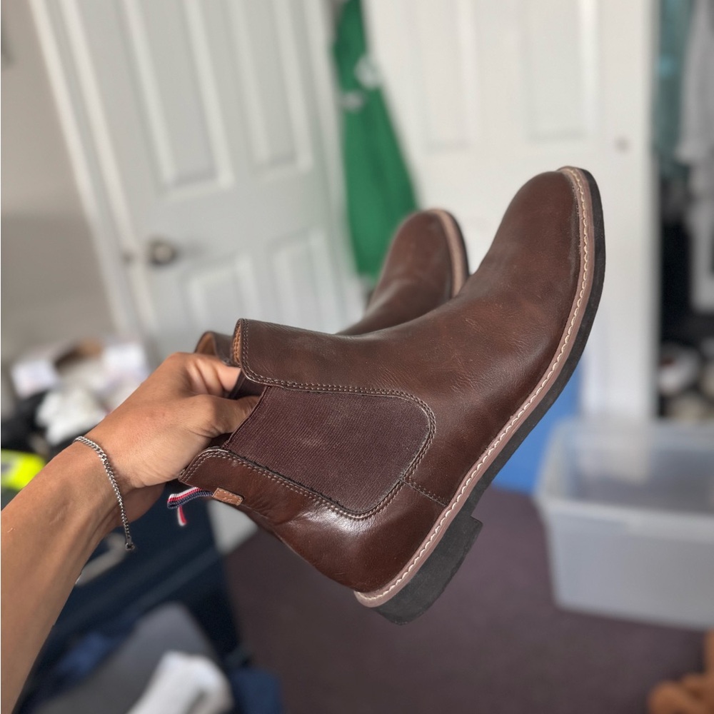 Tommy Hilfiger Brown Leather Chelsea Boots